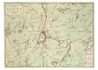 Karta över Lindesberg 1812 och "belägenheten däromkring"